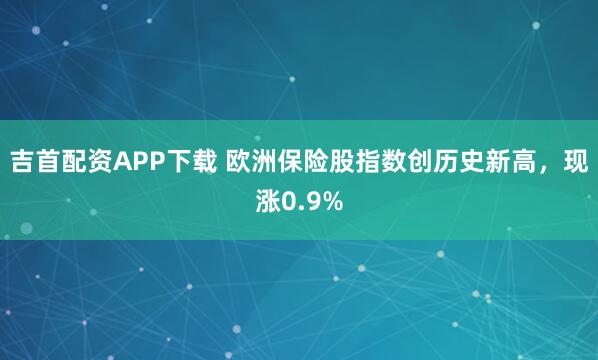 吉首配资APP下载 欧洲保险股指数创历史新高，现涨0.9%