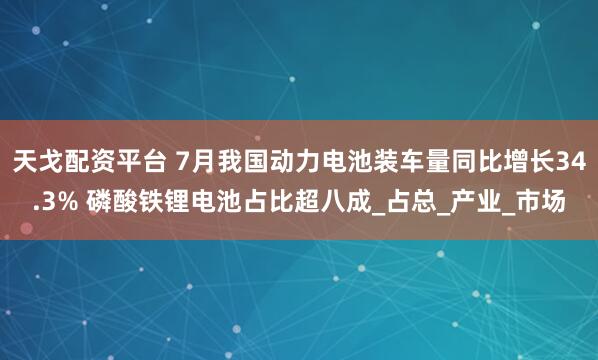 天戈配资平台 7月我国动力电池装车量同比增长34.3% 磷酸铁锂电池占比超八成_占总_产业_市场